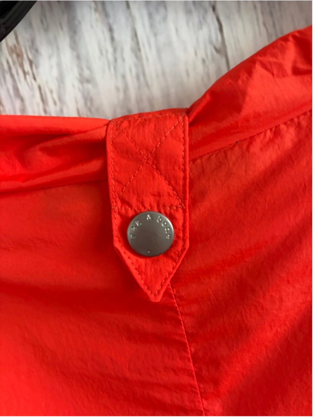 Women's Rag & Bone Orange Nylon Hooded Jacket L - Picture 9 of 9